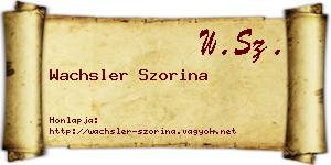 Wachsler Szorina névjegykártya